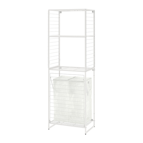 JOSTEIN - shelving unit with bags+grid, in/outdoor wire/transparent white, 62x40/76x180 cm | IKEA Taiwan Online - PE871152_S4