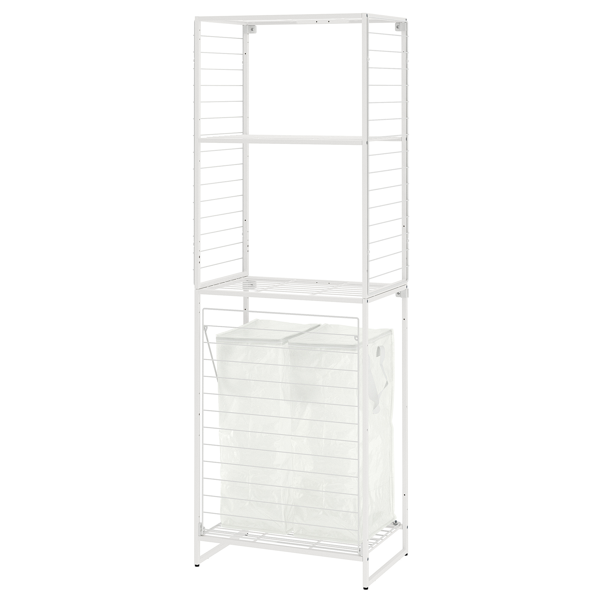 JOSTEIN shelving unit with bags+grid