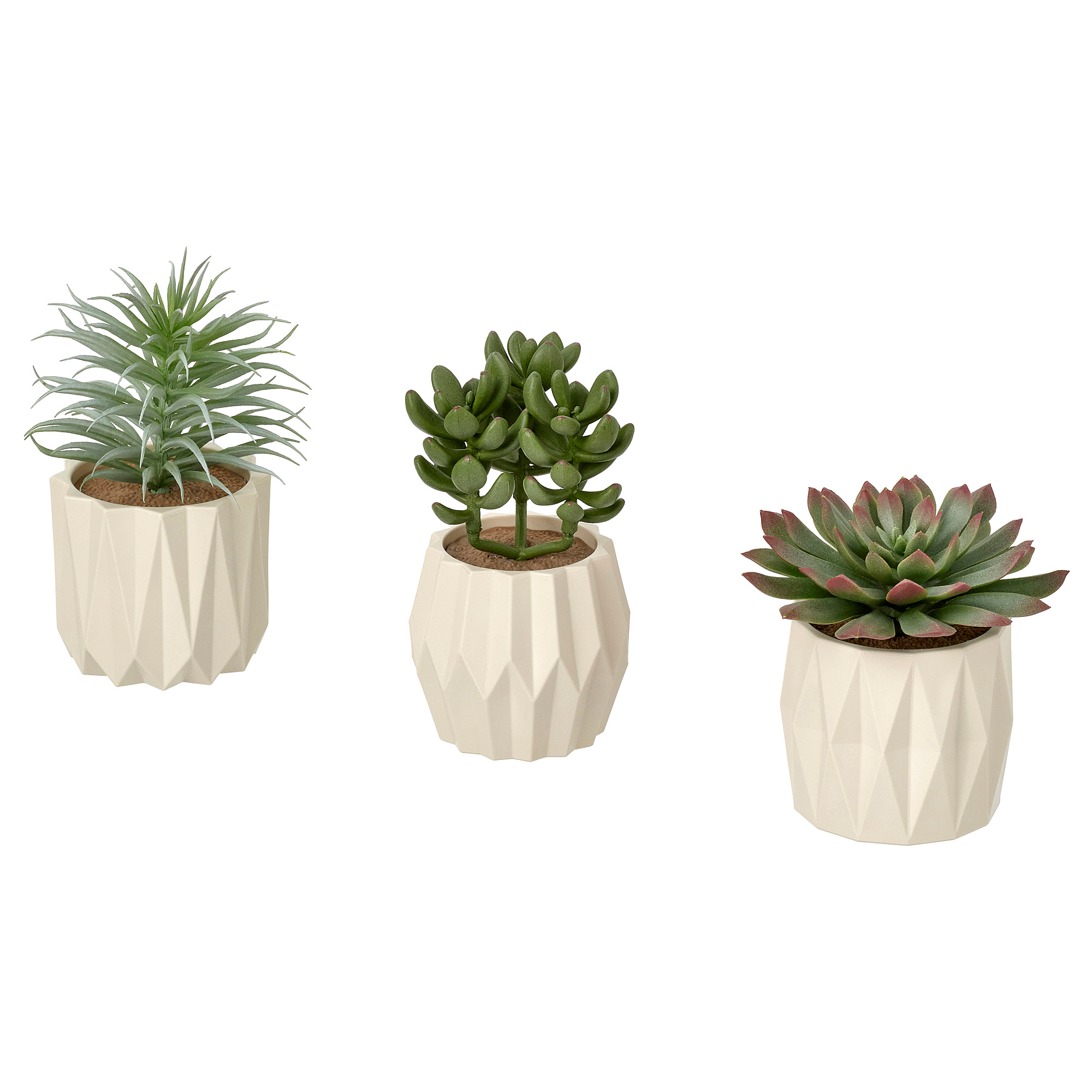 FEJKA artificial potted plant, set of 3