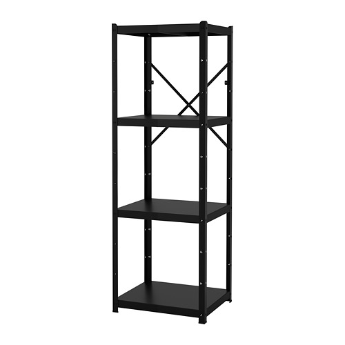 BROR Rangement avec armoire/établi, noir/contreplaqué de pin, 340x40x191 cm  - IKEA