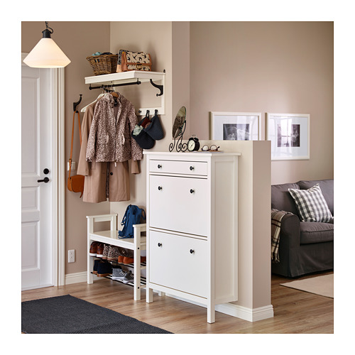 HEMNES - shoe cabinet with 2 compartments, white | IKEA Taiwan Online - PH127950_S4