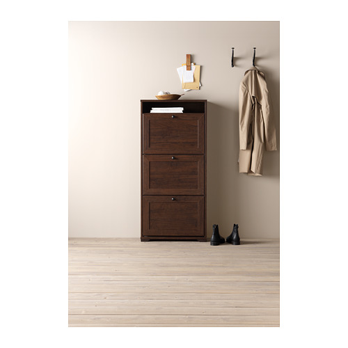 BRUSALI - 三格鞋櫃, 棕色 | IKEA 線上購物 - PH134921_S4