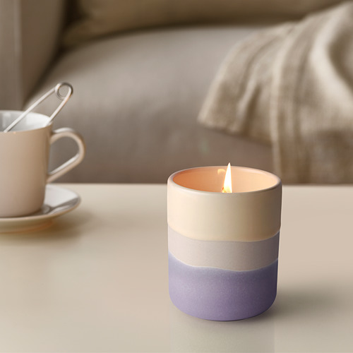 PÅKOSTAD - scented candle in container, Fresh laundry beige/lilac | IKEA Taiwan Online - PE828880_S4