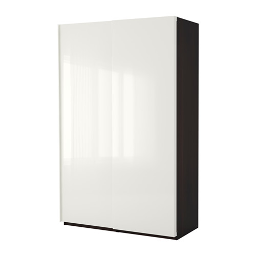 PAX - 衣櫃, 黑棕色/白色高亮面, 150x66x201公分 | IKEA 線上購物 - PE402522_S4