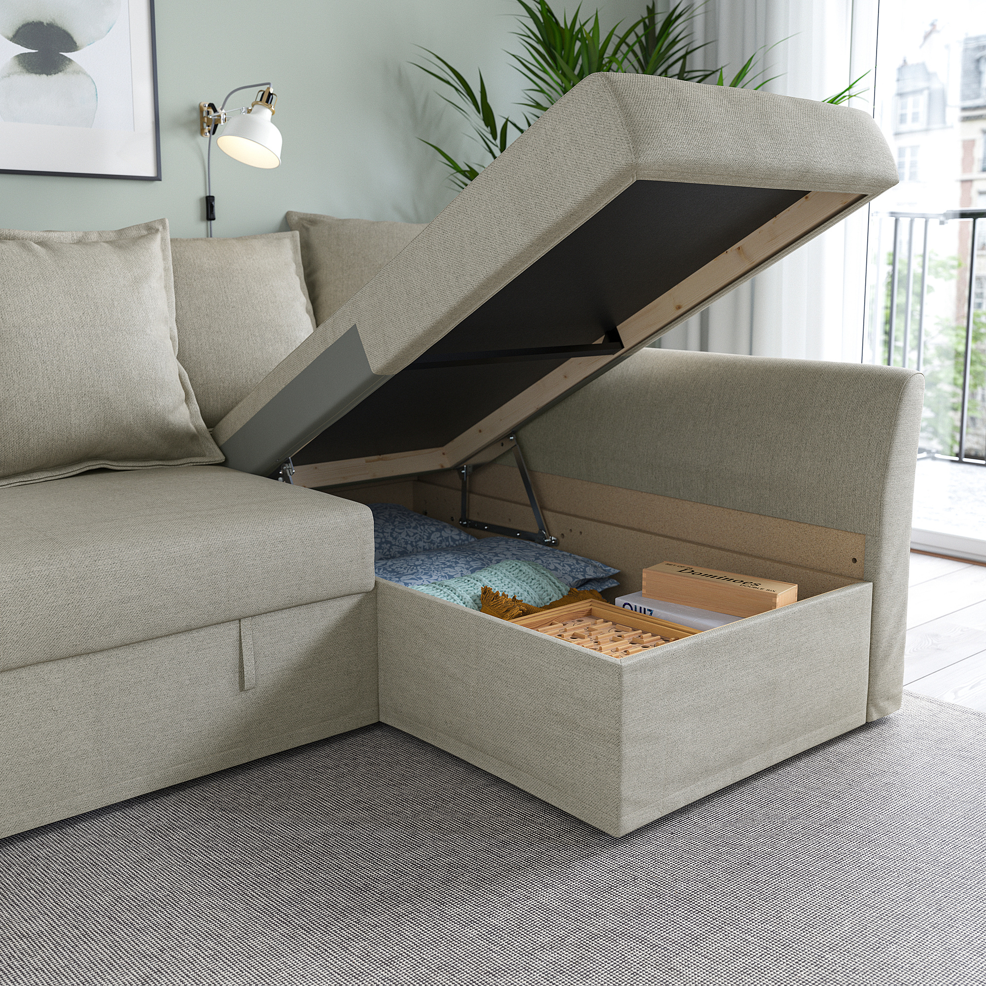 HOLMSUND corner sofa-bed