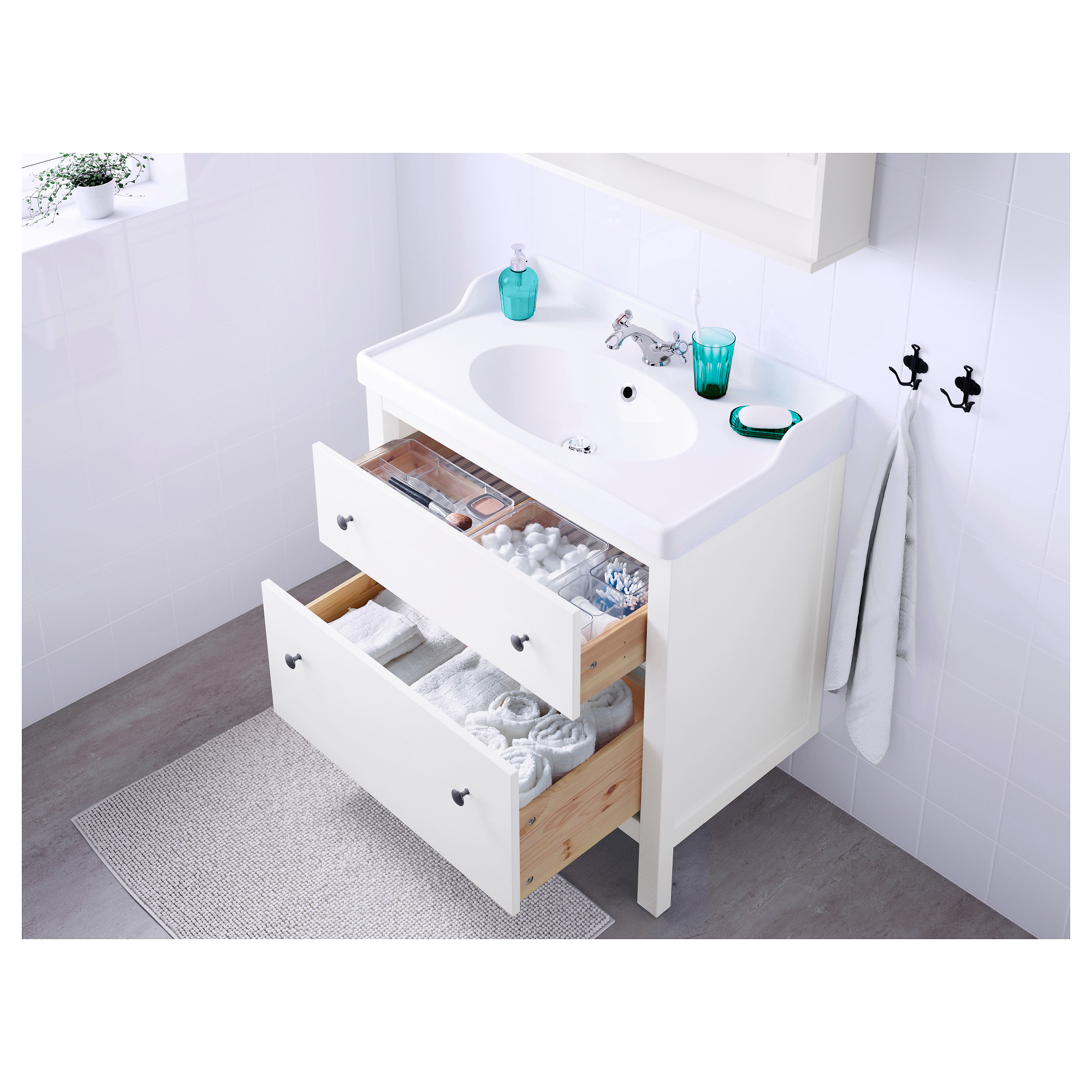 HEMNES/RÄTTVIKEN 洗臉盆櫃/2抽