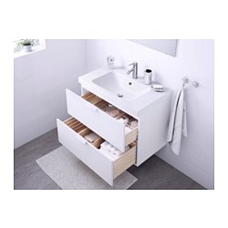 GODMORGON/ODENSVIK - wash-stand with 2 drawers, high-gloss white/Dalskär tap | IKEA Taiwan Online - PE556628_S3