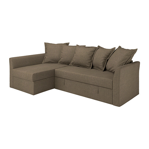 HOLMSUND - corner sofa-bed, Kilanda grey-brown | IKEA Taiwan