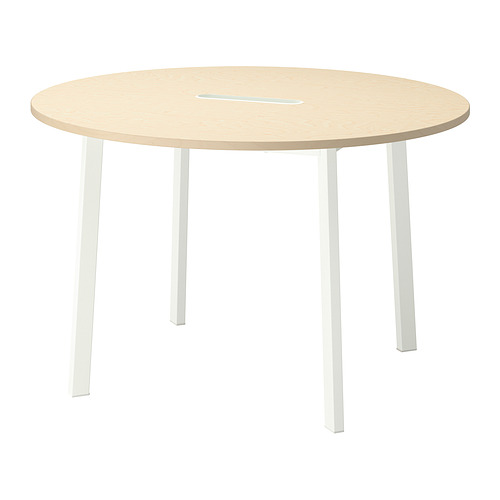 MITTZON - 會議桌, 圓形 實木貼皮, 樺木/白色, 120x75 公分 | IKEA 線上購物 - PE910752_S4