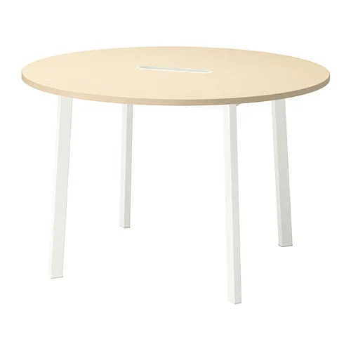 MITTZON - 會議桌, 圓形 實木貼皮, 樺木/白色, 120x75 公分 | IKEA 線上購物 - PE910752_S4