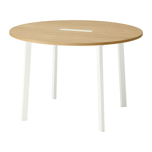 MITTZON - conference table, round oak veneer/white, 120x75 cm | IKEA Taiwan Online - PE910757_S4