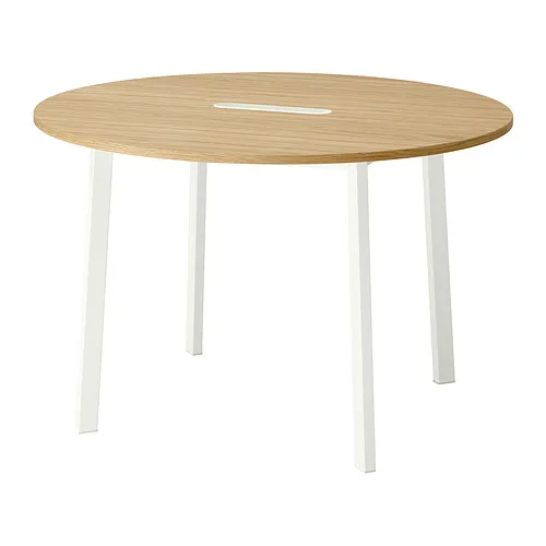 MITTZON - 會議桌, 圓形 實木貼皮, 橡木/白色, 120x75 公分 | IKEA 線上購物 - PE910757_S4
