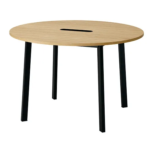 MITTZON - conference table, round oak veneer/black, 120x75 cm | IKEA Taiwan Online - PE910756_S4