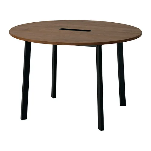 MITTZON - conference table, round walnut veneer/black, 120x75 cm | IKEA Taiwan Online - PE910759_S4