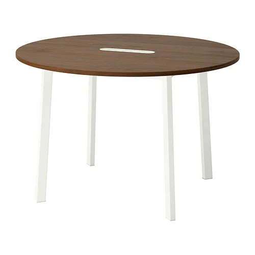MITTZON - 會議桌, 圓形 實木貼皮, 胡桃木/白色, 120x75 公分 | IKEA 線上購物 - PE910758_S4