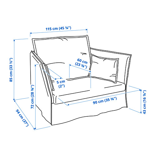 BACKSÄLEN - 1,5-seat armchair, Blekinge white | IKEA Taiwan Online - PE829041_S4