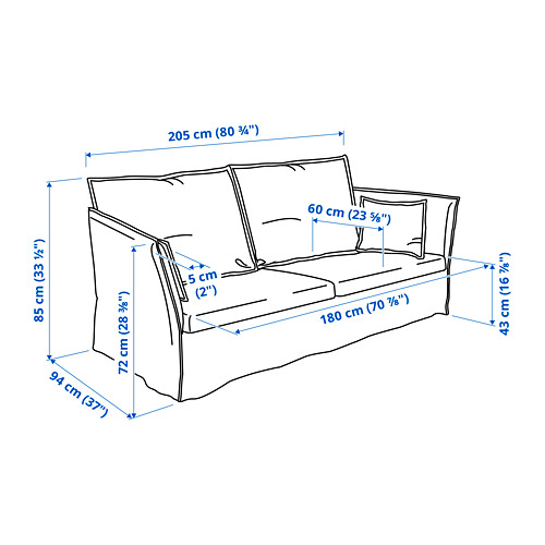 BACKSÄLEN 3-seat sofa