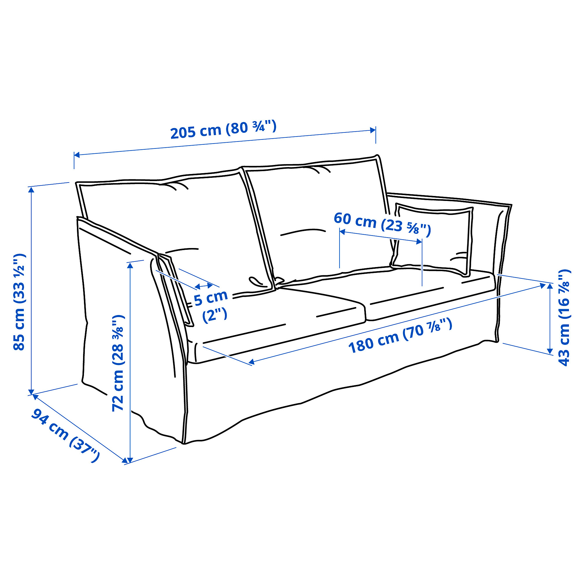 BACKSÄLEN 3-seat sofa