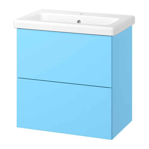 ENHET/TVÄLLEN - wash-stnd w drawers/wash-basin, light blue, 64x43x65 cm | IKEA Taiwan Online - E1010543_S4
