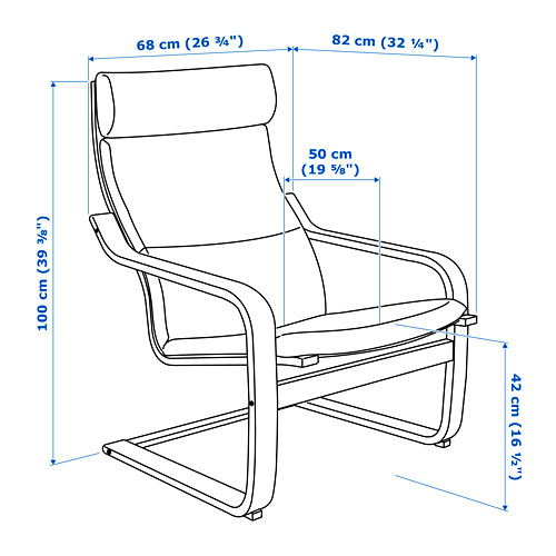 POÄNG - armchair, birch veneer/Skiftebo dark grey | IKEA Taiwan Online - PE686092_S4