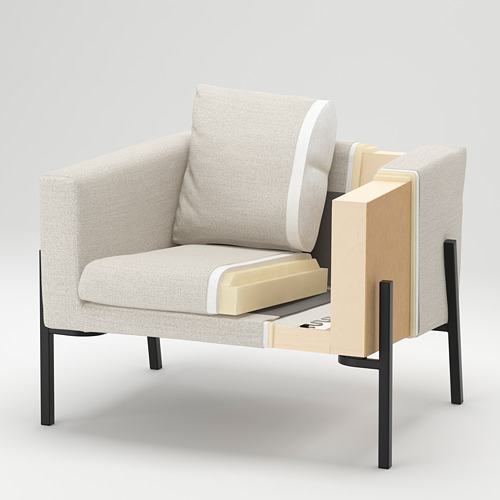 KOARP - armchair, Gunnared medium grey/black | IKEA Taiwan Online - PE729115_S4