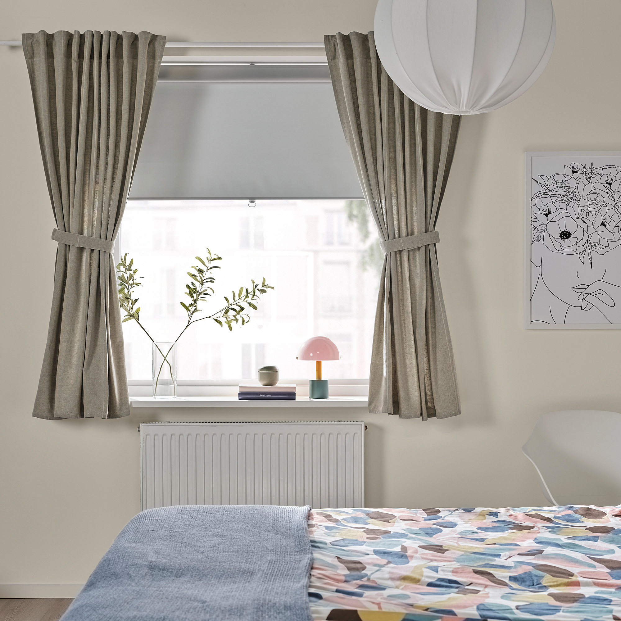 LENDA curtains with tie-backs, 1 pair