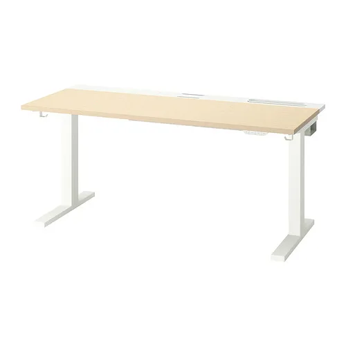 MITTZON - 升降式工作桌, 電動 實木貼皮, 樺木/白色, 140x60 公分 | IKEA 線上購物 - PE910943_S4