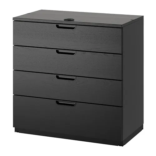 GALANT - 抽屜櫃, 黑色/實木貼皮 梣木, 80x80 公分 | IKEA 線上購物 - PE686155_S4