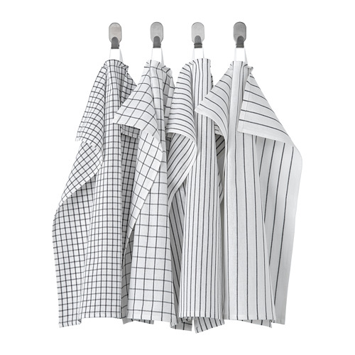 RINNIG - 廚用擦巾, 白色/深灰色/具圖案 | IKEA 線上購物 - PE772338_S4