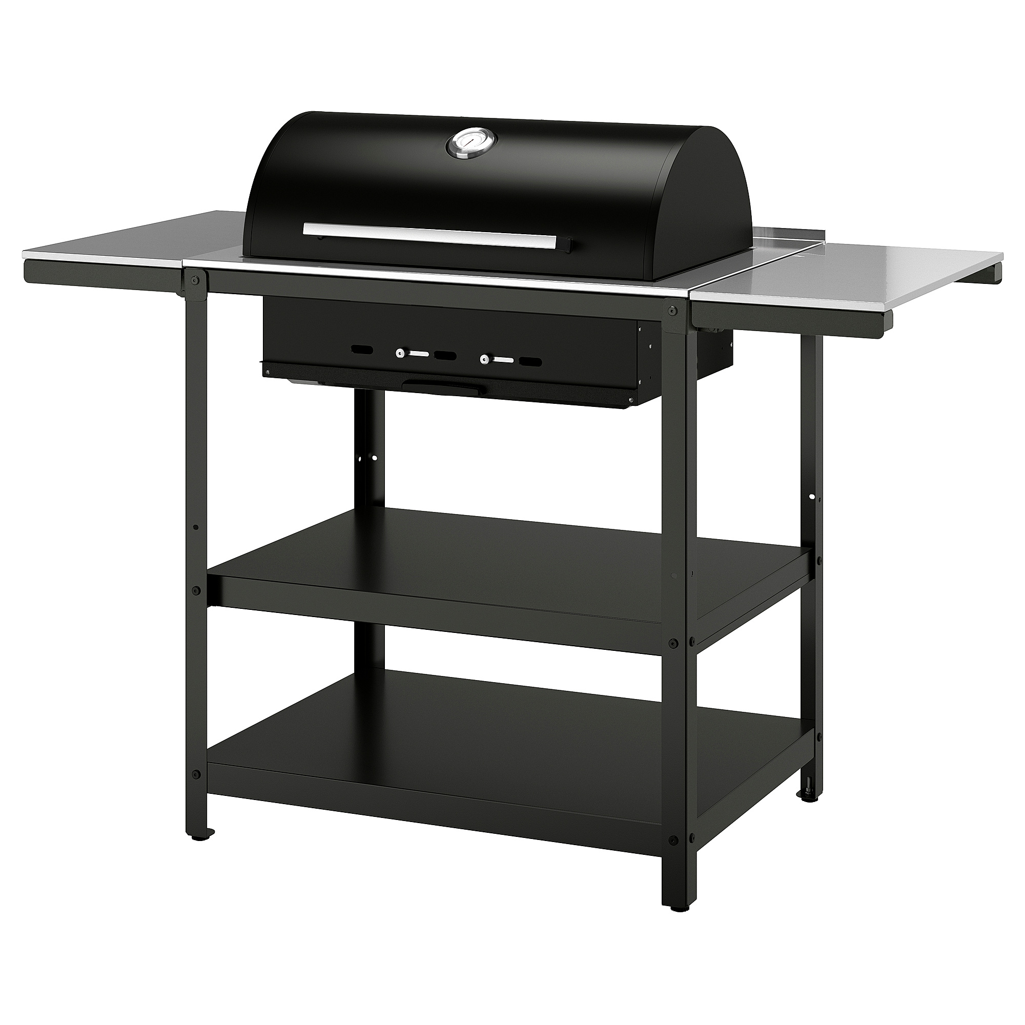 GRILLSKÄR charcoal barbecue w 2 side tables