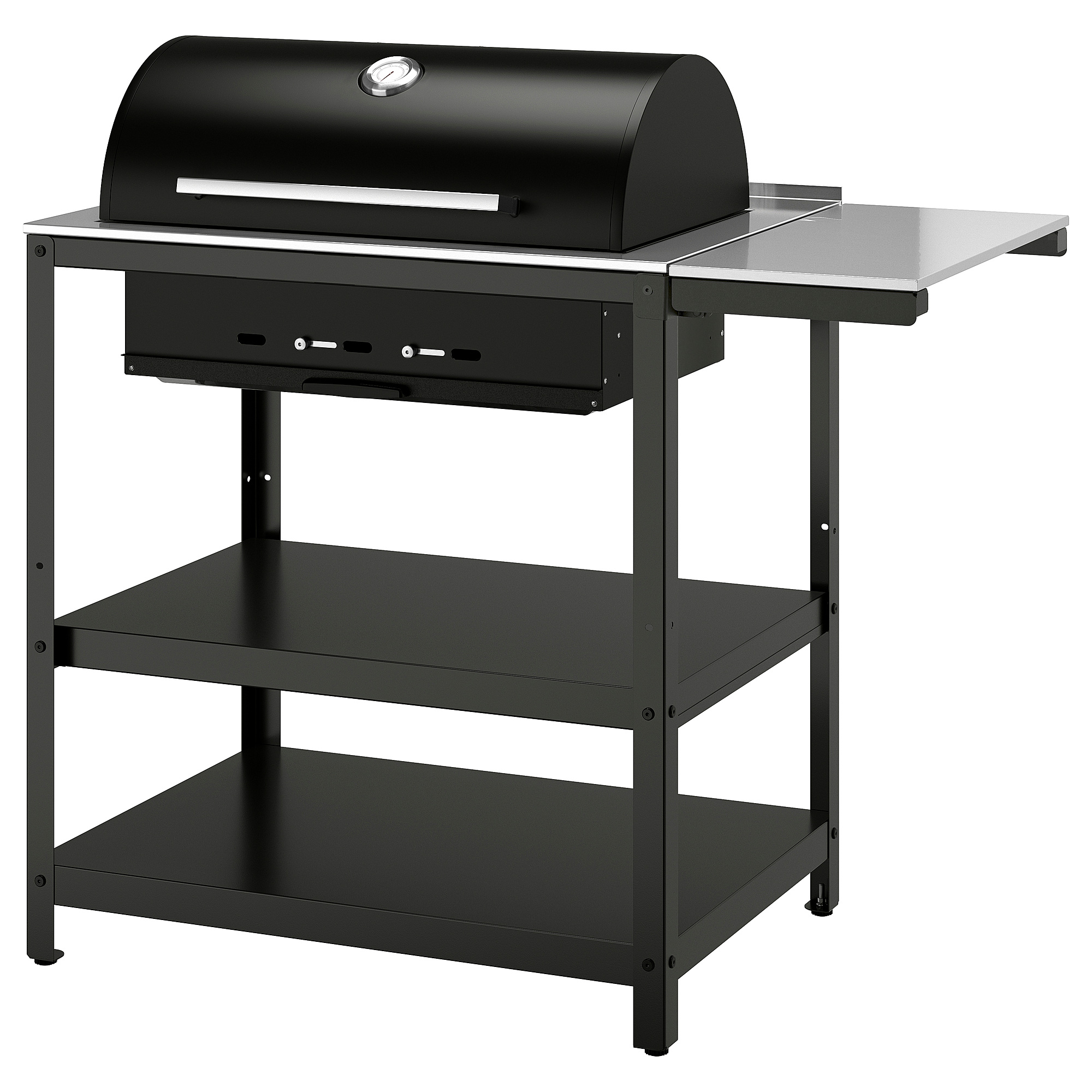 GRILLSKÄR charcoal barbecue w side table
