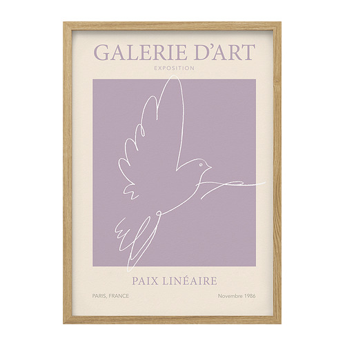 RÖDALM - frame with poster, Paix Lineaire, 50x70 cm | IKEA Taiwan Online - PE940109_S4