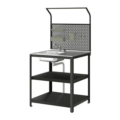 GRILLSKÄR - sink unit w back panel, stainless steel/outdoor, 86x61x176 cm | IKEA Taiwan Online - PE911108_S4
