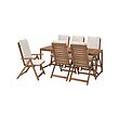 NÄMMARÖ table+6 reclining chairs, outdoor