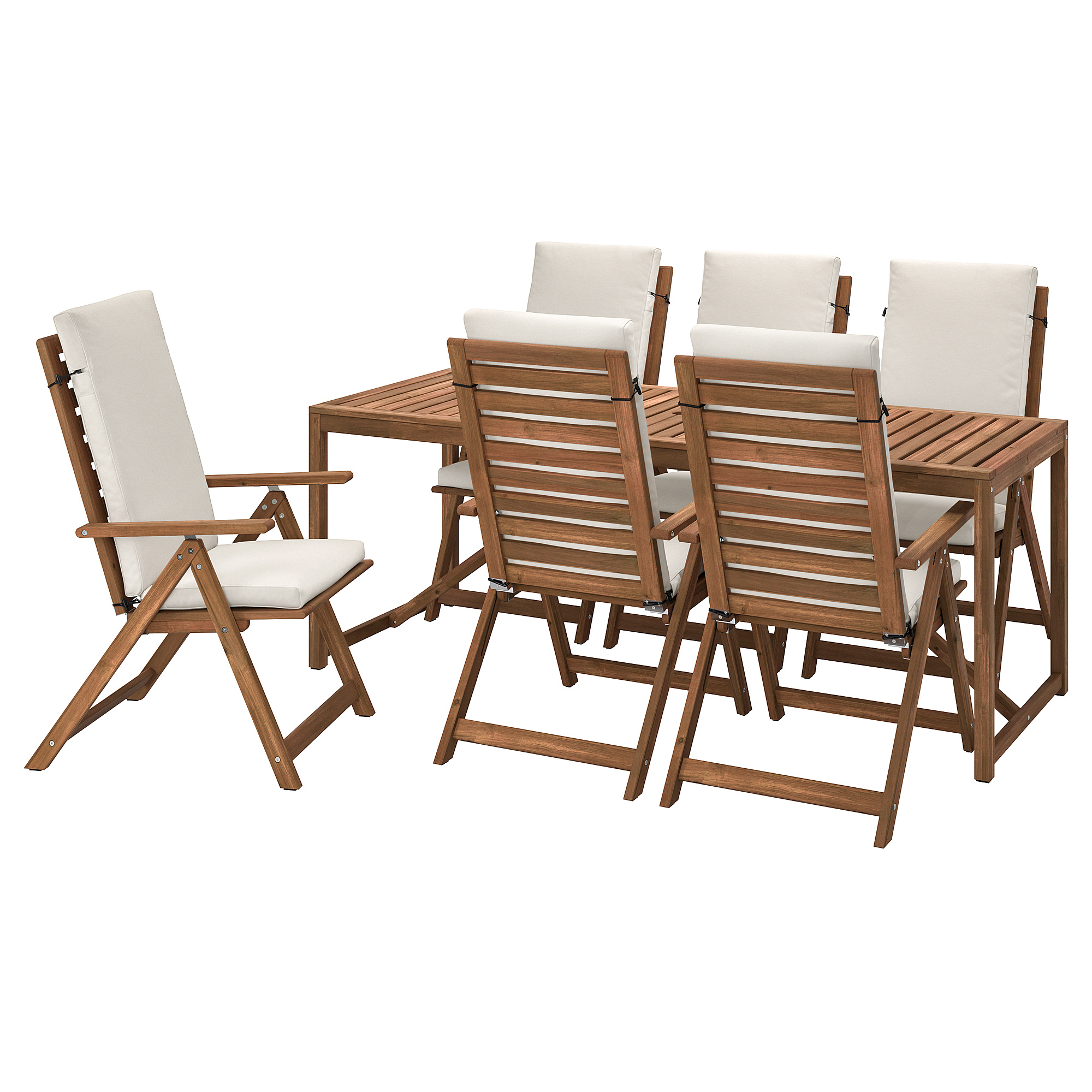 NÄMMARÖ table+6 reclining chairs, outdoor