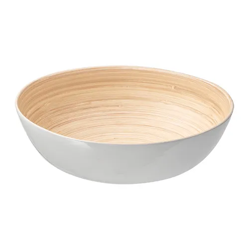 RUNDLIG - 沙拉碗, 竹/白色, 30 公分 | IKEA 線上購物 - PE729607_S4