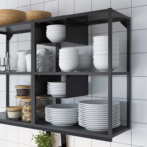 ENHET - 廚房, 碳黑色/灰色 框架 | IKEA 線上購物 - PE783628_S4
