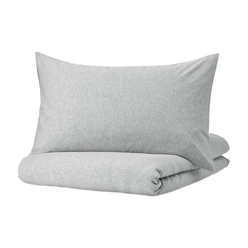 SPJUTVIAL - quilt cover and pillowcase, light grey/mélange | IKEA Taiwan Online - PE775205_S4