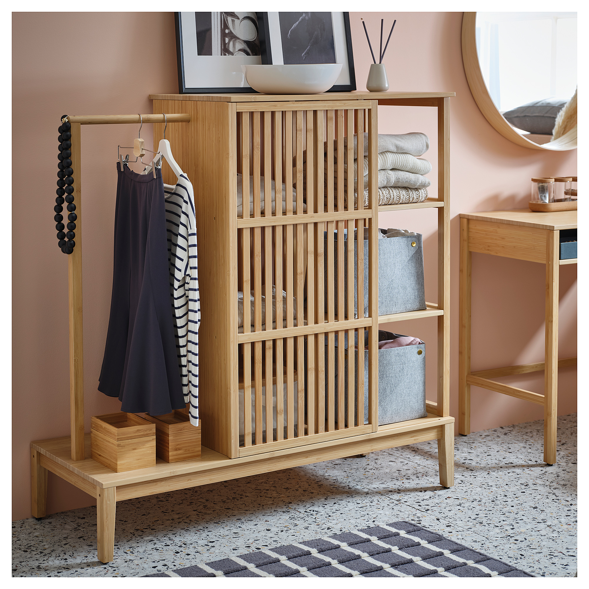 NORDKISA open wardrobe with sliding door