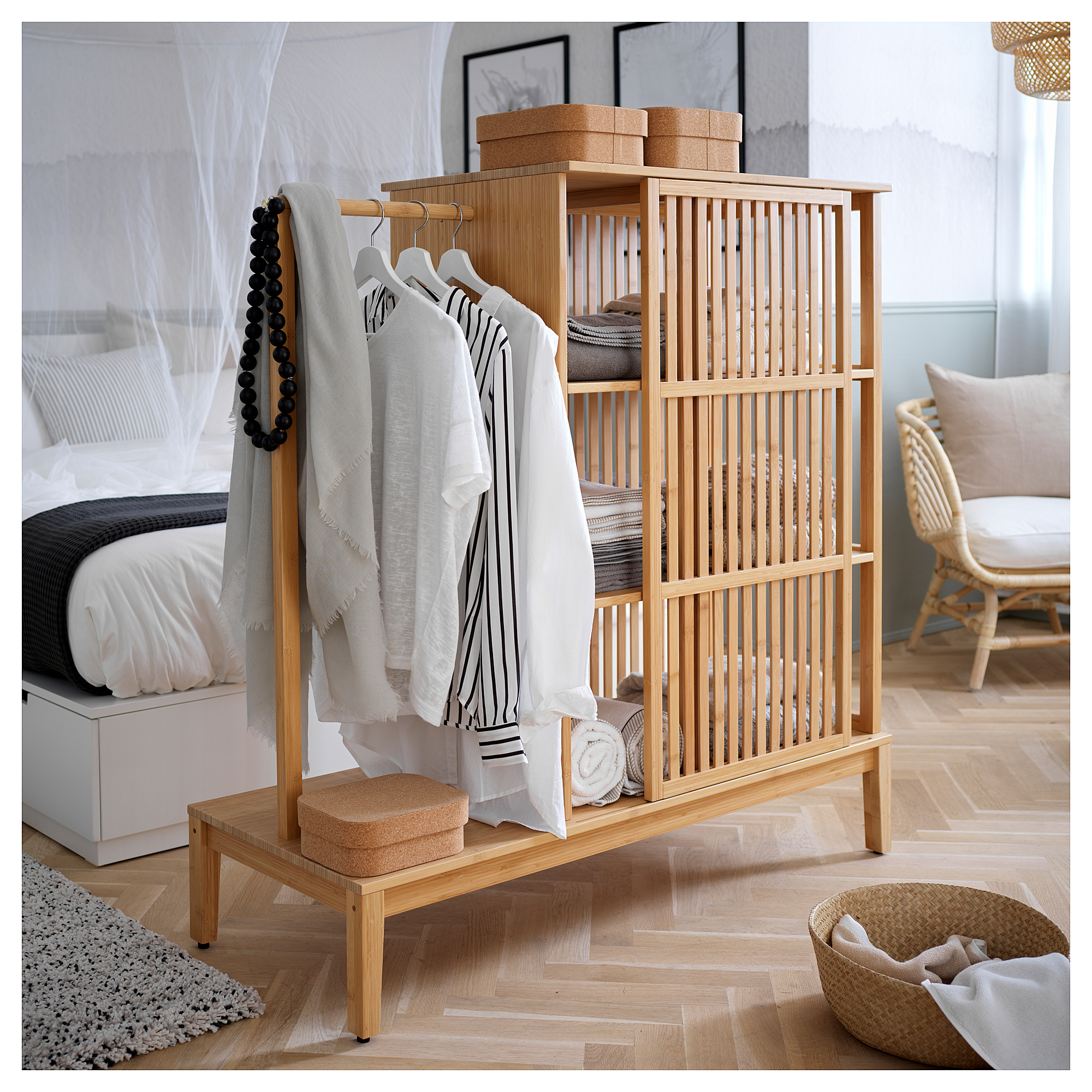 NORDKISA open wardrobe with sliding door