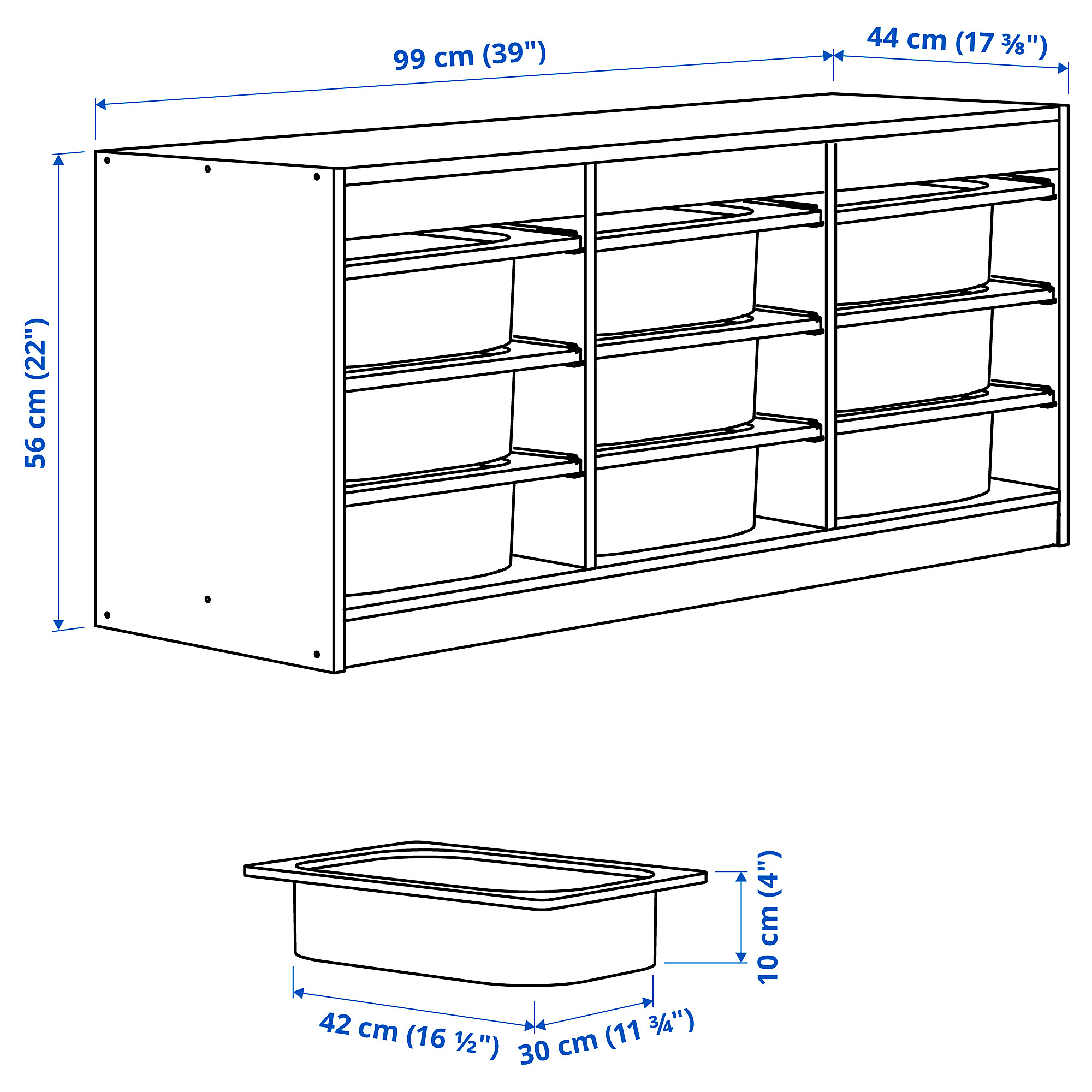 TROFAST storage combination with boxes