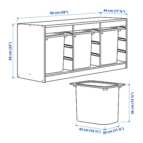 TROFAST storage combination with boxes