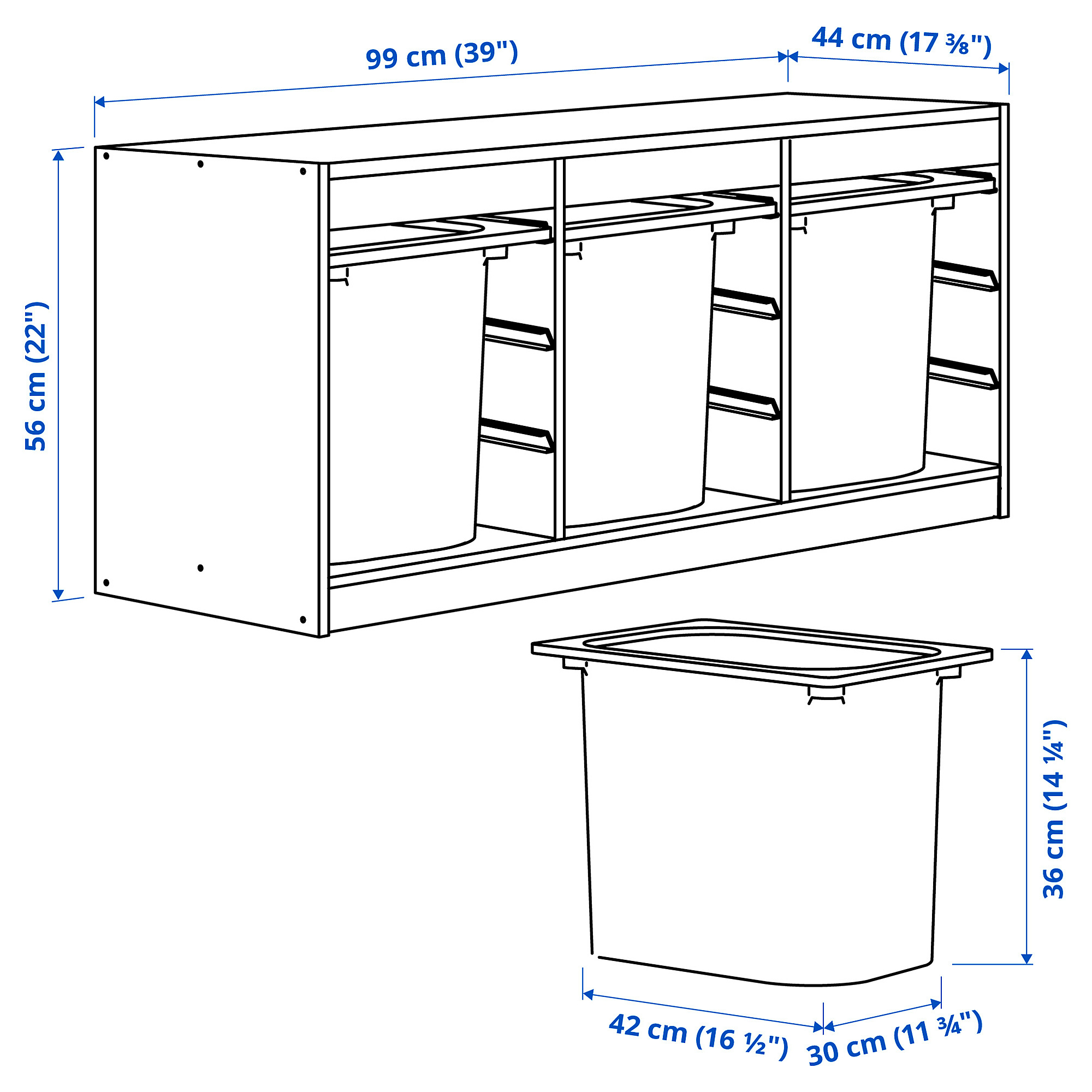 TROFAST storage combination with boxes