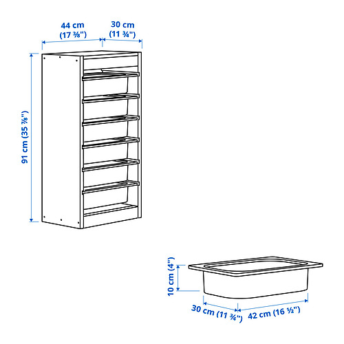 TROFAST storage combination with boxes