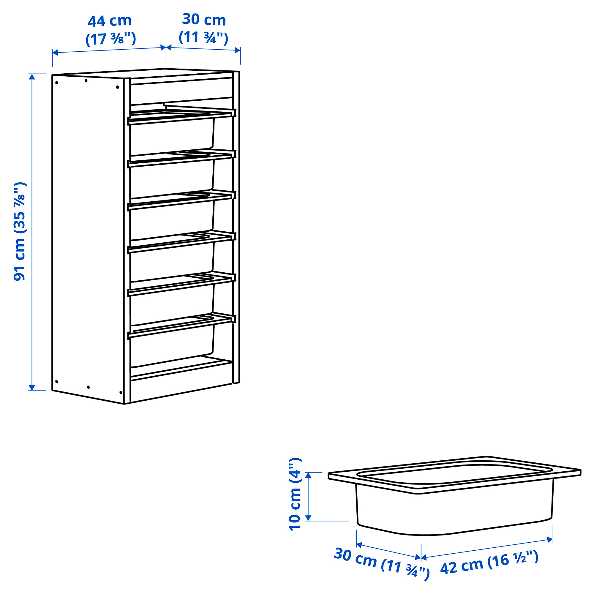 TROFAST storage combination with boxes