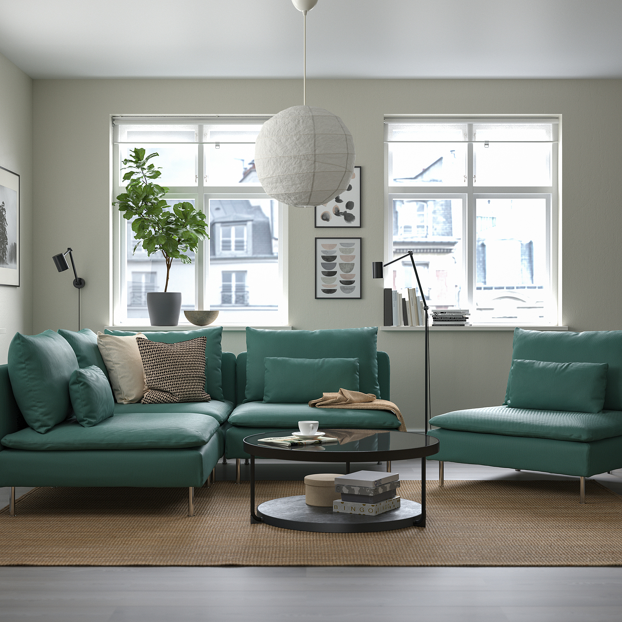 SÖDERHAMN corner sofa, 3-seat