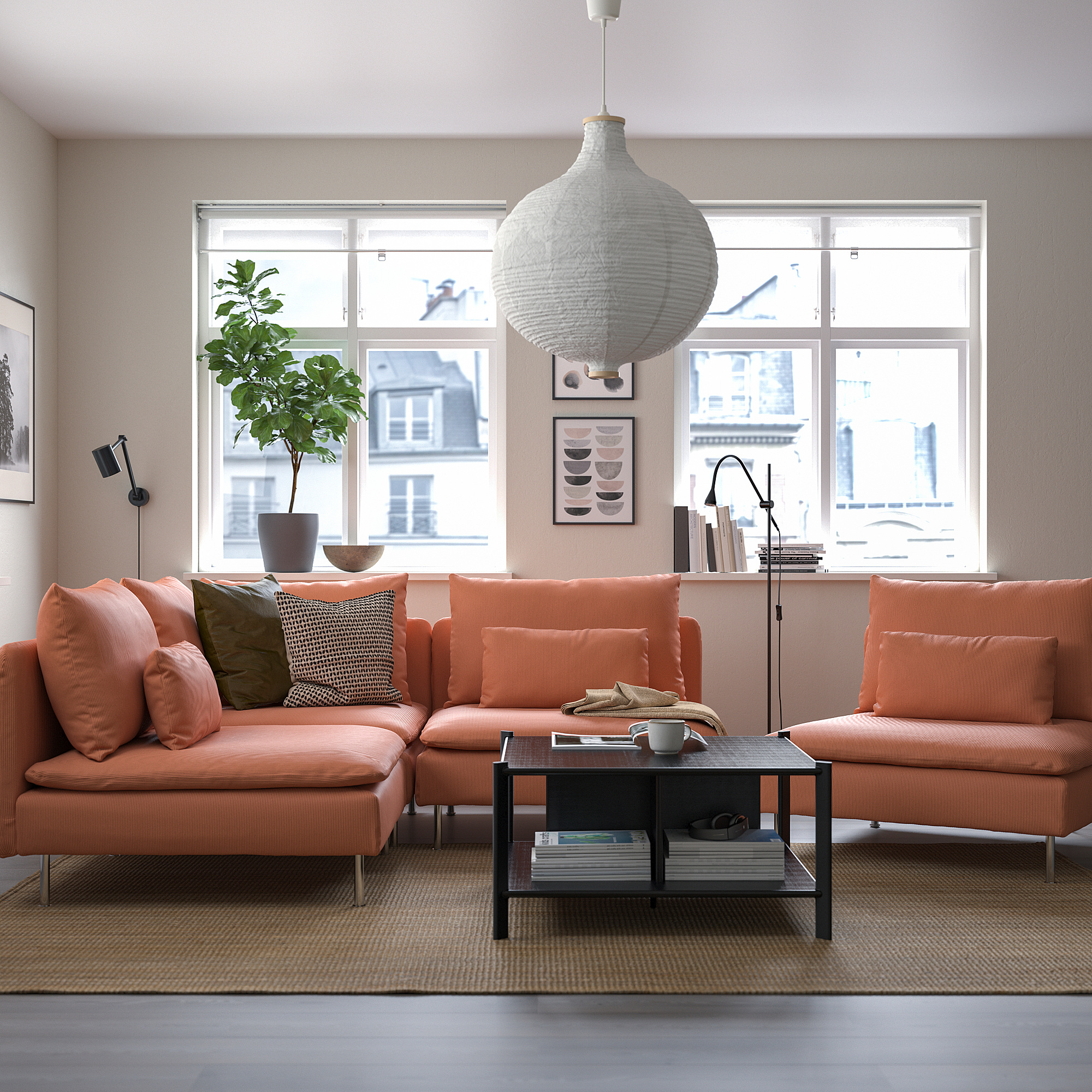 SÖDERHAMN corner sofa, 3-seat