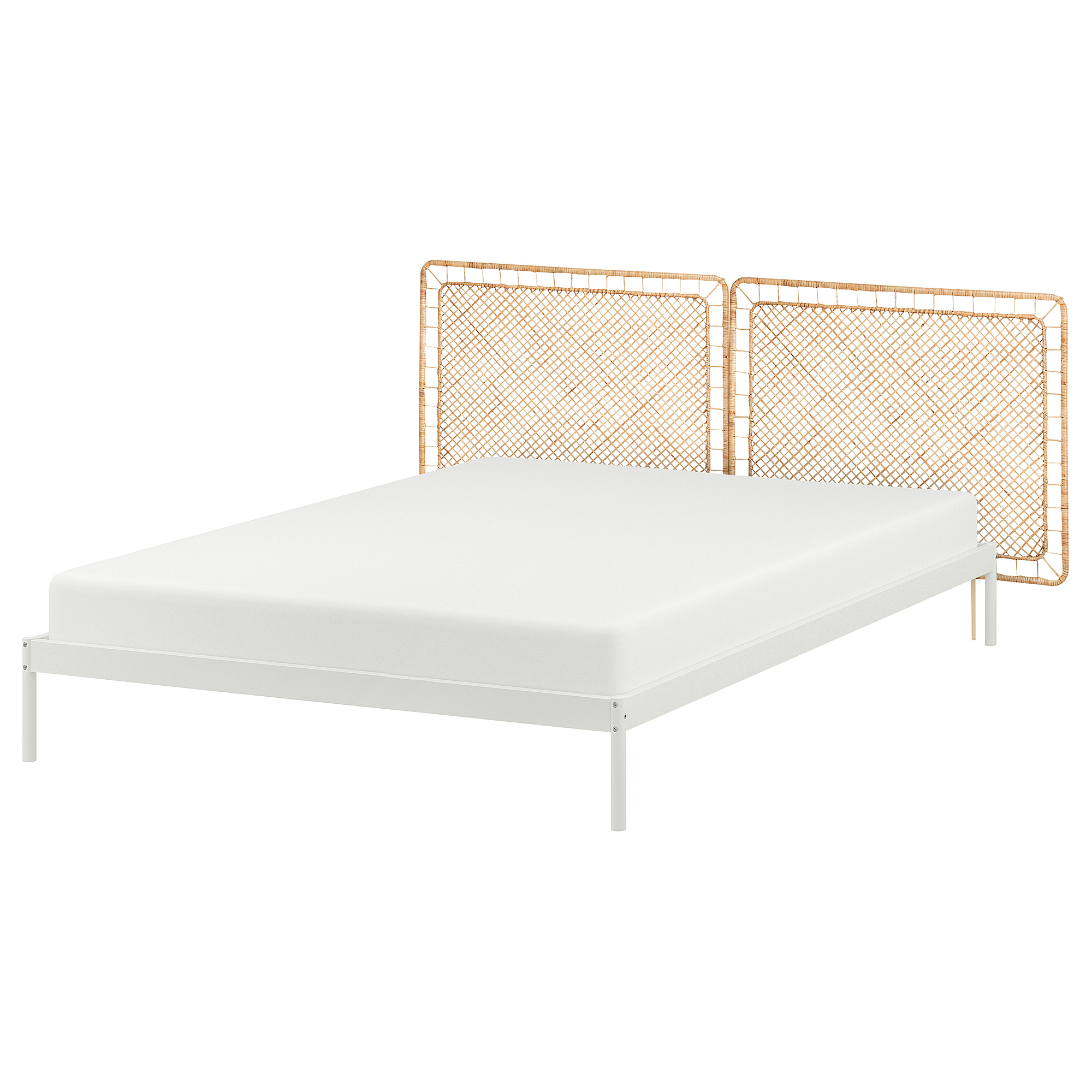 VEVELSTAD bed frame with 2 headboards