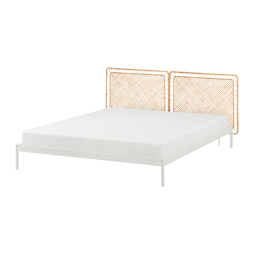 VEVELSTAD bed frame with 2 headboards