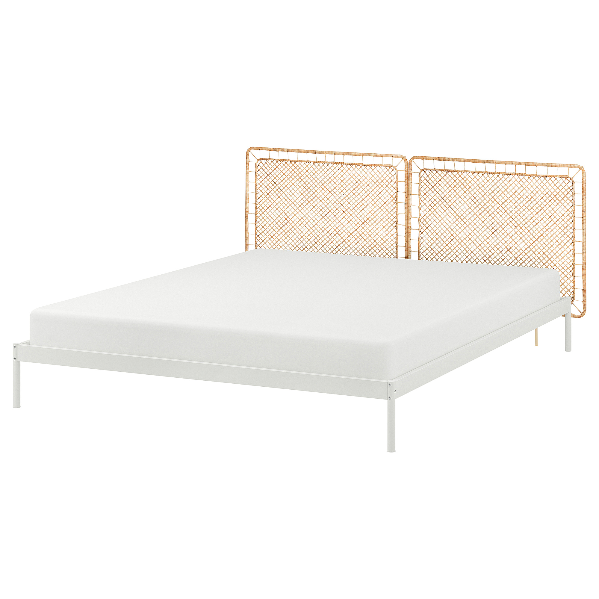 VEVELSTAD bed frame with 2 headboards